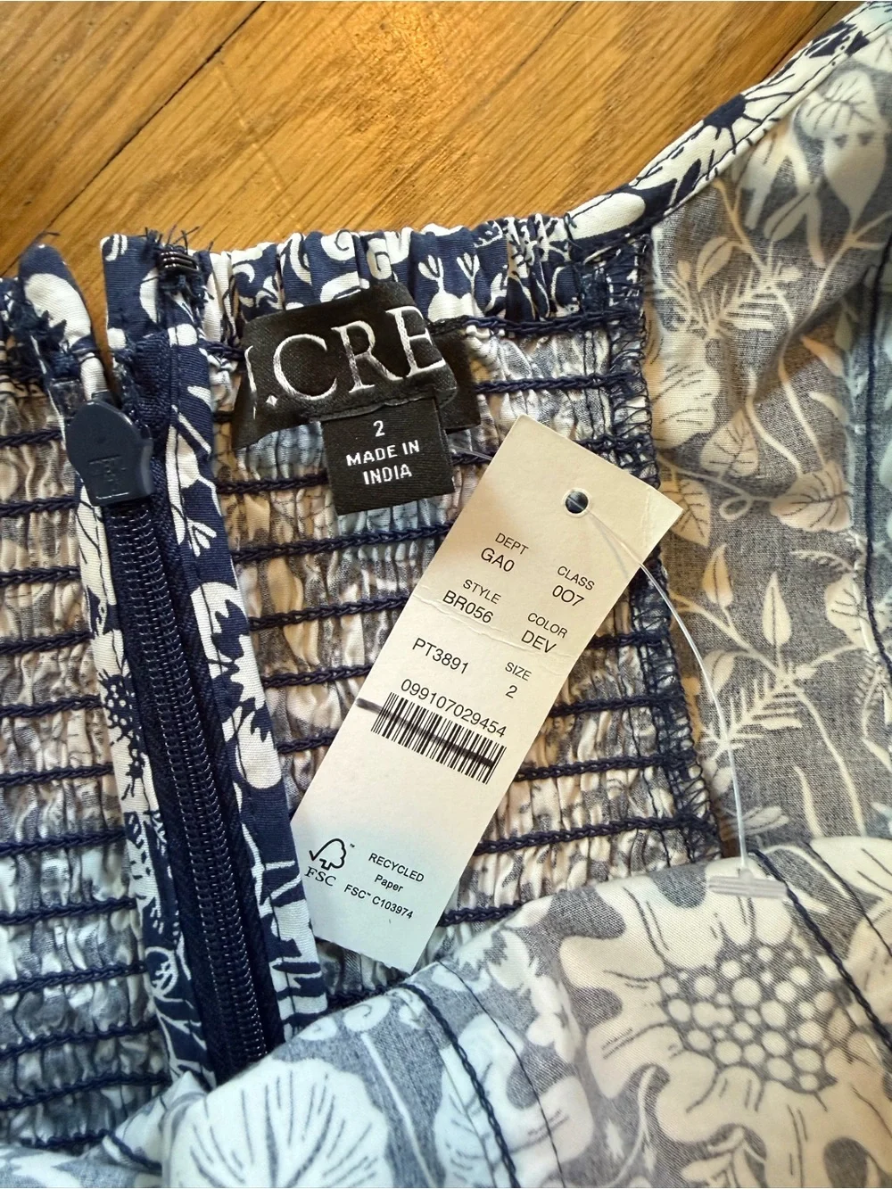 J. Crew Black & White Floral Puff-Sleeve Top